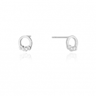 Złote kolczyki kółeczka z brylantami 0,05ct CKBD020