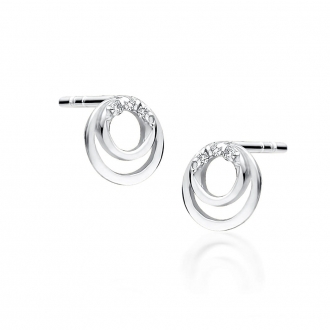 Złote kolczyki kółeczka z brylantami 0,03ct CKBD033