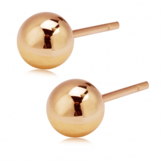 Złote kolczyki z kulki, błyszczące