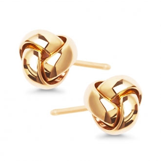 Złote klasyczne kolczyki węzeł