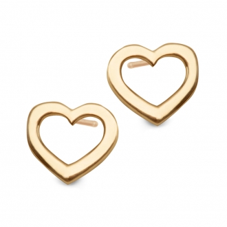 Złote kolczyki serca klasyczne