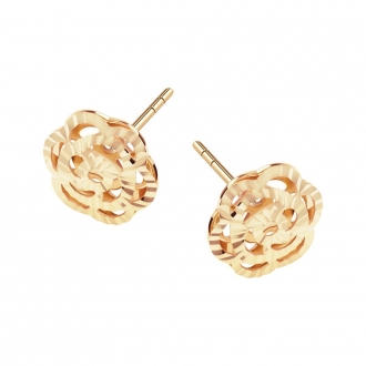 Złote kolczyki kwiaty