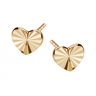 Złote kolczyki serca diamentowane