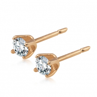Klasyczne złote kolczyki z cyrkoniami