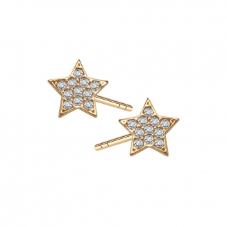 Złote kolczyki gwiazdki z cyrkoniami
