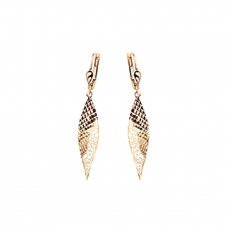 Złote kolczyki ażurowe, błyszczące