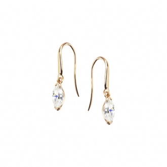 Subtelne złote kolczyki z cyrkoniami