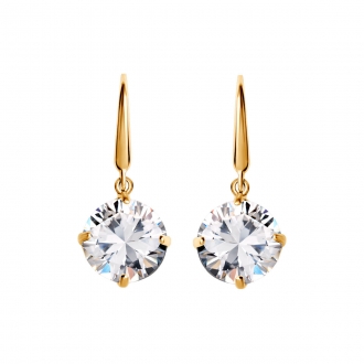 Złote kolczyki  z cyrkoniami