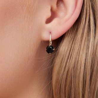 Złote kolczyki pr. 585 z cyrkoniami czarnymi