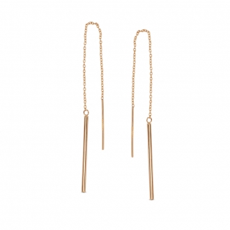 Złote kolczyki wiszące, długie