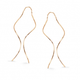Złote kolczyki wiszące delikatne wiązki pr. 585