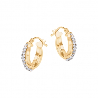 Złote kolczyki koła z cyrkoniami