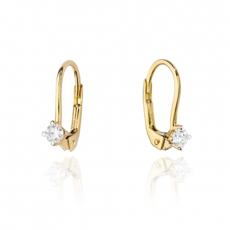 Złote kolczyki z brylantami 0,16ct KOBD057_D