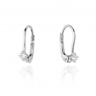 Złote kolczyki z brylantami 0,14ct KOBD057_C