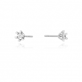 Złote kolczyki z brylantami 0,02ct KOBD029T