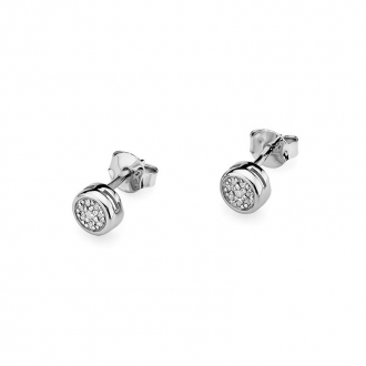 Złote kolczyki kółeczka z brylantami 0,09ct KOBD041