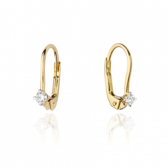Złote kolczyki z brylantami 0,08ct KOBD057_B