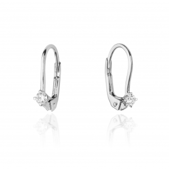 Złote kolczyki z brylantami 0,08ct KOBD057_B