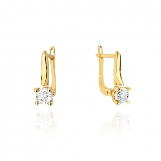 Złote kolczyki z brylantami 0,16ct KOBD065_C