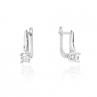 Kolczyki z białego złota z brylantami 0,06ct KOBD065_B/W