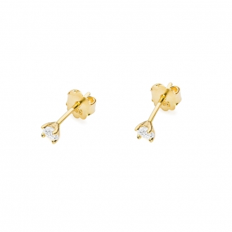 Złote kolczyki z brylantami 0,08ct KOBD066