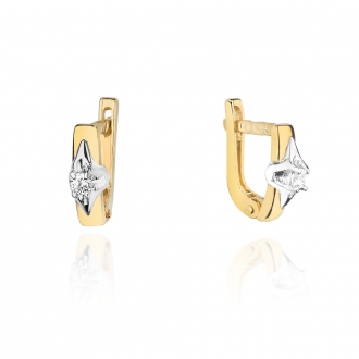 Złote kolczyki z brylantami 0,08ct KOBD088
