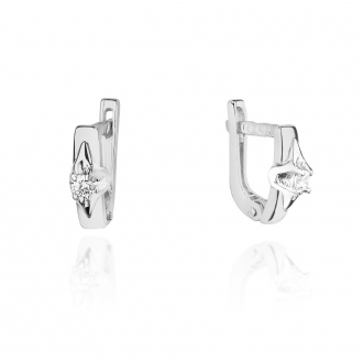 Złote kolczyki z brylantami 0,08ct KOBD088