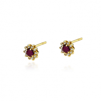 Złote kolczyki z rubinami KORBD185