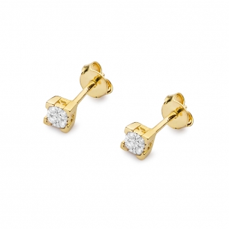 Złote kolczyki z brylantami 0,16ct KOBD402