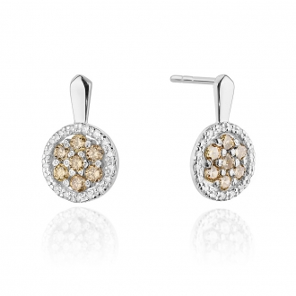 Złote kolczyki z brązowymi brylantami KOBD440