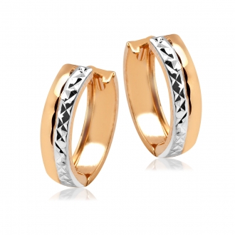 Eleganckie złote kolczyki z żółtego i białego złota