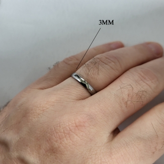 Obrączka z czarnego złota półokrągła szer. 3mm