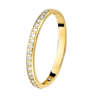 Złota obrączka z cyrkoniami