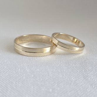 Obrączki ślubne AS121 (kolor złota: żółty, szer. 3,5mm i 4,5mm)