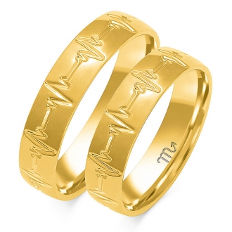 Obrączki ślubne złote z linią życia BWG211Z