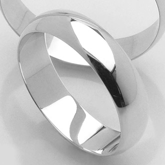 Obrączki platynowe półokrągłe 5mm