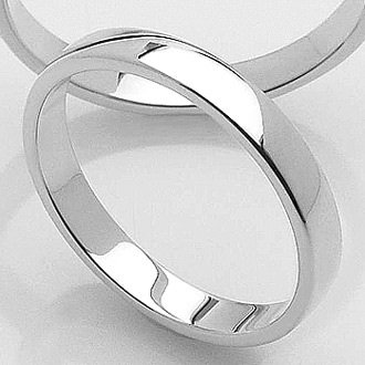 Obrączki ślubne z białego złota lekko zaokrąglone 3mm BD1