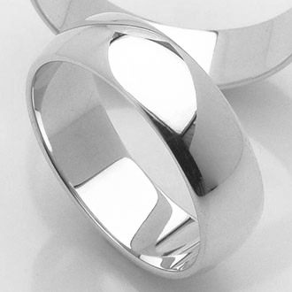 Obrączki ślubne z białego złota lekko zaokrąglone 6mm BD4