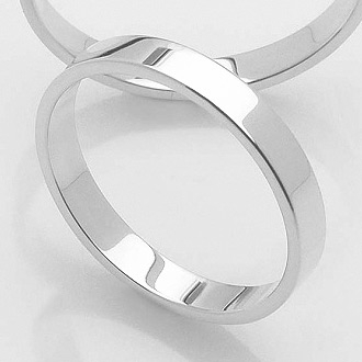 Obrączka ślubna z białego złota płaska KRP/B/1