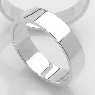 Obrączki płaskie z platyny szer. 5mm