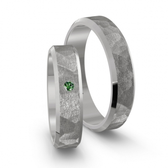 Obrączki tytanowe KRF/TN/ML1 (szer. 5mm; oprawa 1; brylant zielony 0,03ct)