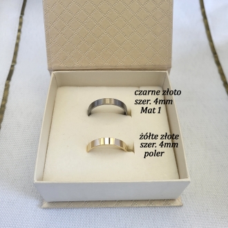 Obrączki ślubne z czarnego złota płaskie KRP/C