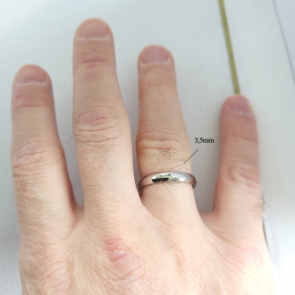 Obrączka platynowa półokrągła szer. 3,5mm