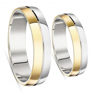 Obrączki srebrno-złote OG004