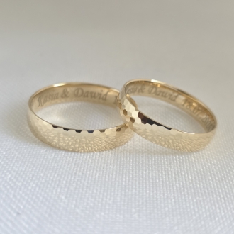 Obrączki ślubne OWG428 (kolor złota: żółty, szer. 4,5mm i 5mm)