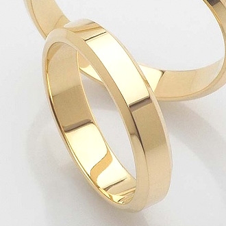 Obrączka ślubna złota fazowana KRF/1 szer. 4mm