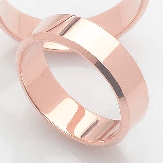 Klasyczne obrączki ślubne 6mm fazowane z różowego złota RF43
