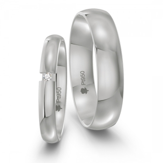 Platynowe obrączki PL027, szer. 3mm i 5mm, wykończenie: poler