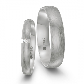 Platynowe obrączki PL027, szer. 3mm i 5mm; wykończenie mat M3
