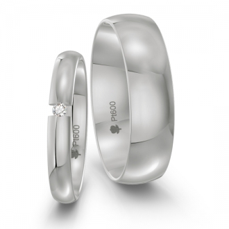 Platynowe obrączki PL028, szer. 3mm i 6mm, wykończenie: poler